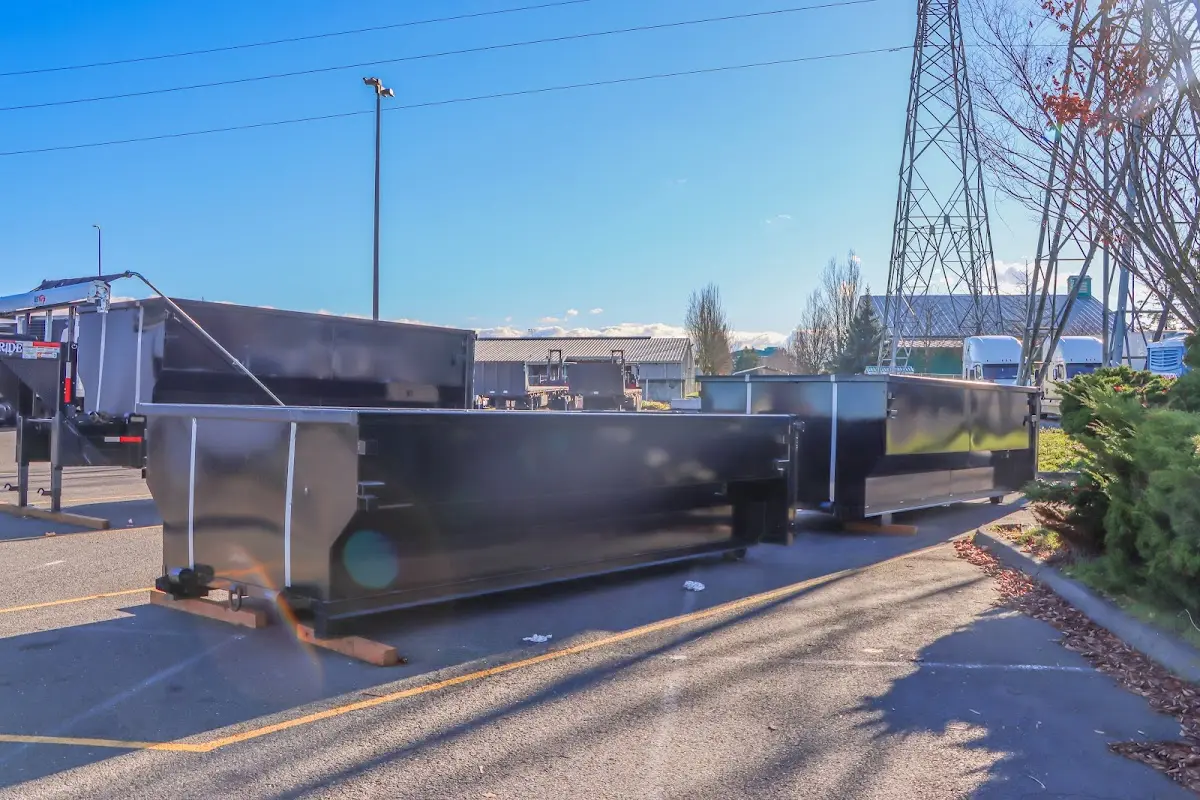 Roll-off dumpster ready for waste disposal at job site for Cleanout Dumpster Rental in Overlea